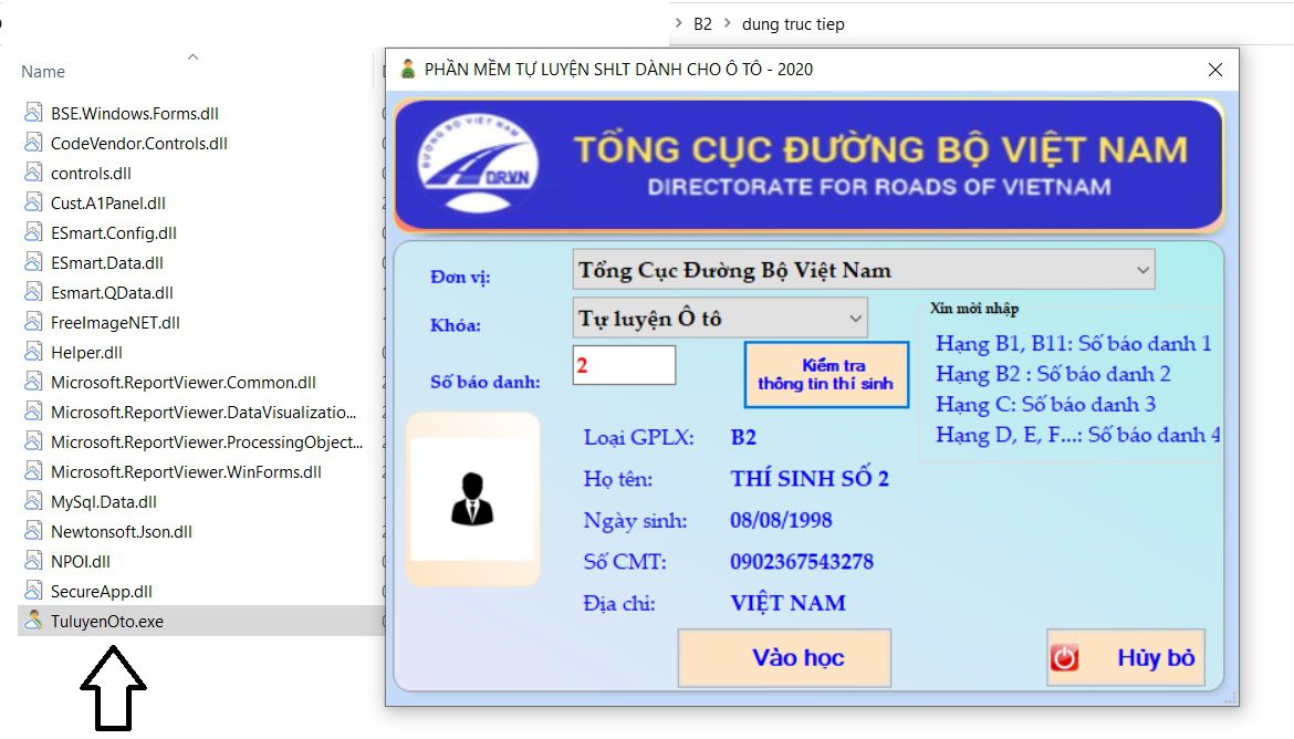 hướng dẫn thi 600 câu lý thuyết B2