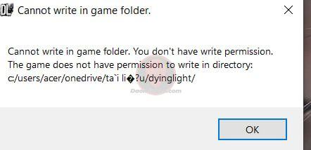 Cách Fix lỗi "CANNOT WRITE IN GAME FOLDER" Trên Windows 10 3